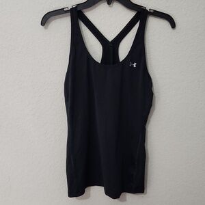 Under Armour Tank Top Womens Racerback Black fits a s/m see meaurments